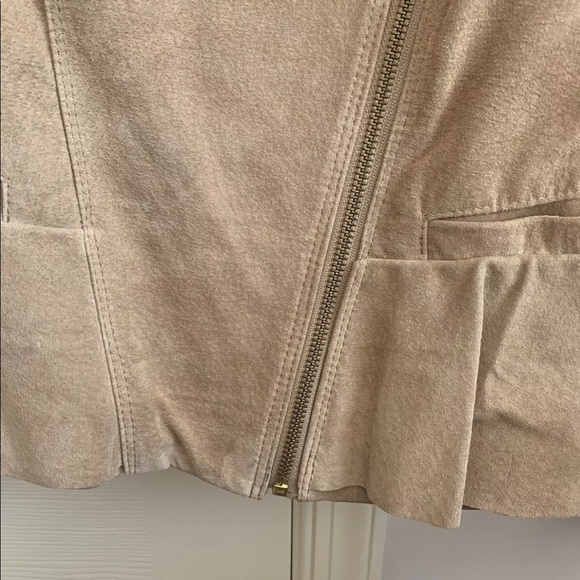 INC International Concepts Macy’s Tan Suede Leather Moto Jacket Sz M Nwot - Picture 7 of 11